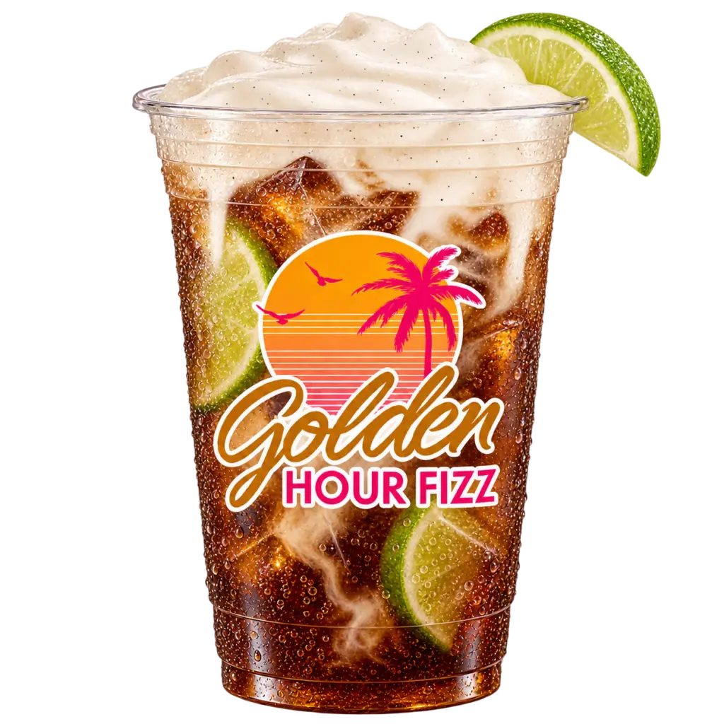 Build-your-own dirty soda with syrups and cream