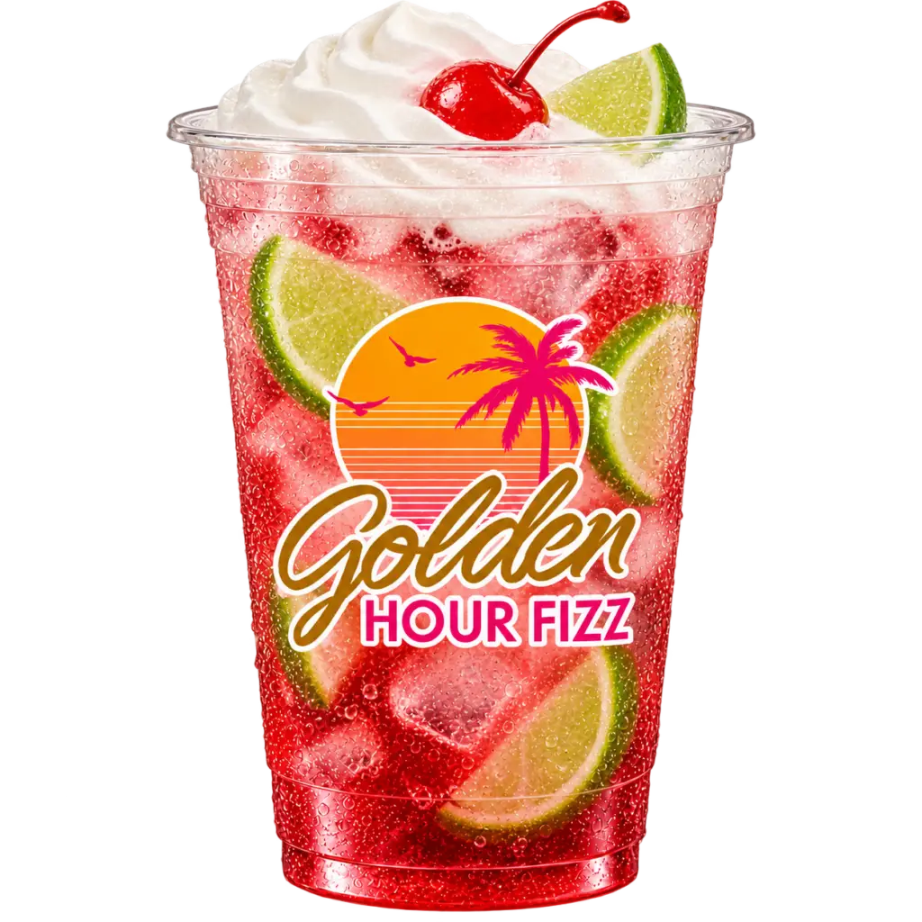 California Days cherry lime dirty soda topped with cold foam