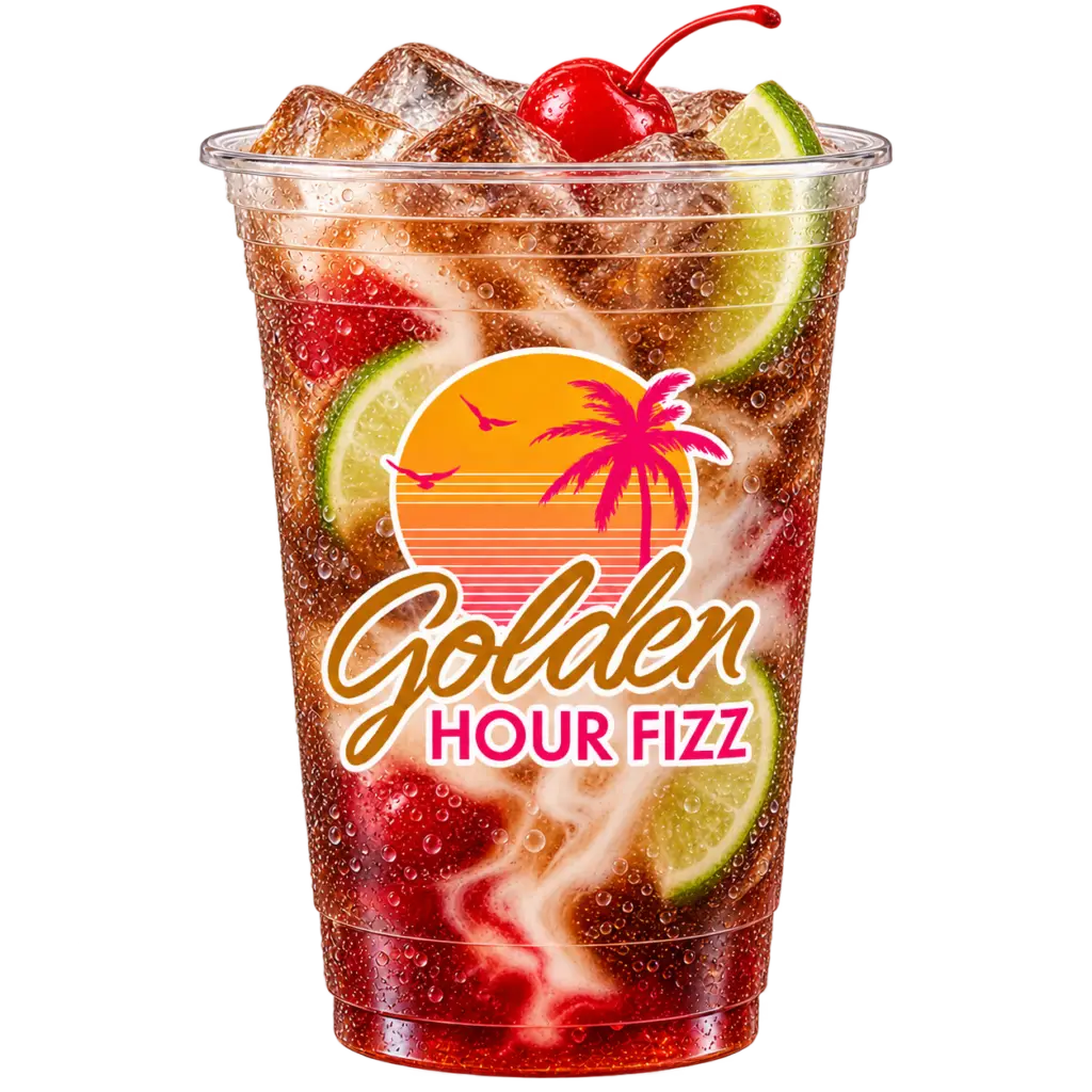 Classic Hollywood cherry cola dirty soda with sweet cream and a cherry on top