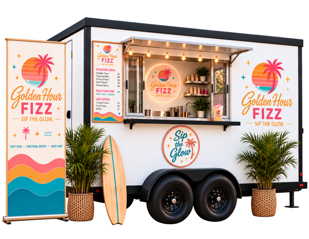 Golden Hour Fizz mobile dirty soda trailer