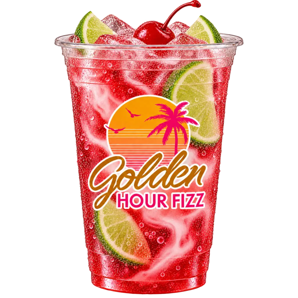 Pacific Cherry energy fizz with cherry and fresh limes