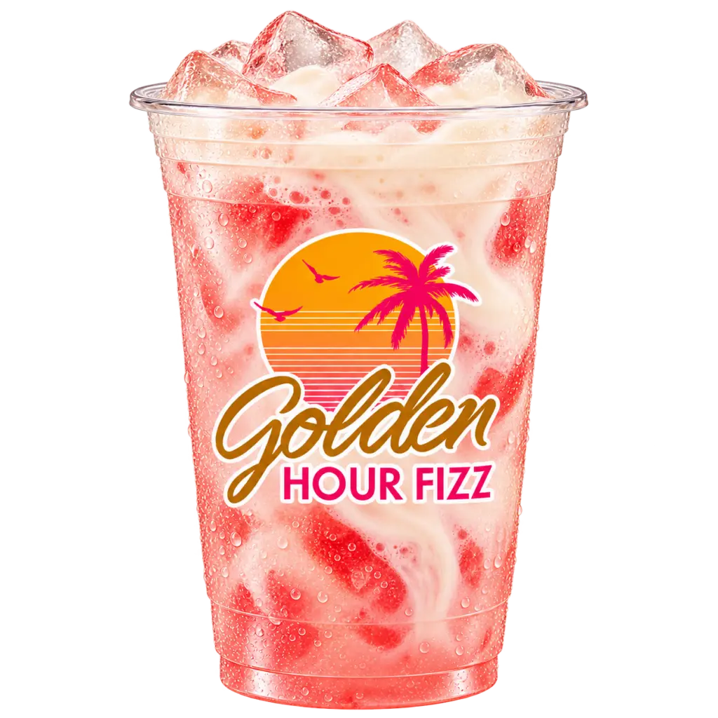 Pacific Hawaiian energy fizz with strawberry, coconut and vanilla cream