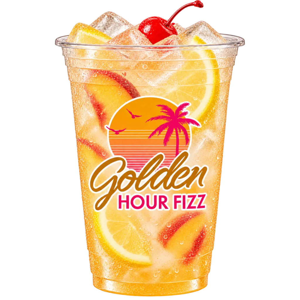 Pacific Peach lemonade with a cherry on top
